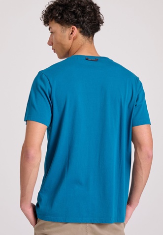 FUNKY BUDDHA-Ανδρικό t-shirt FUNKY BUDDHA FBM009-010-04 μπλε