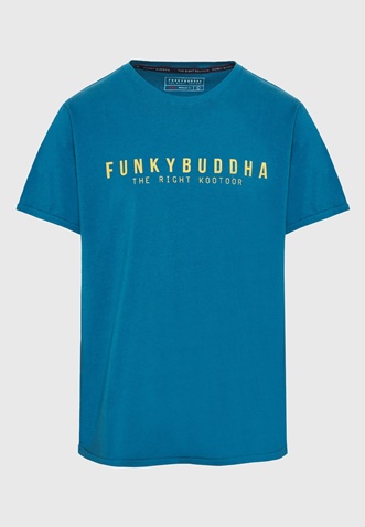 FUNKY BUDDHA-Ανδρικό t-shirt FUNKY BUDDHA FBM009-010-04 μπλε
