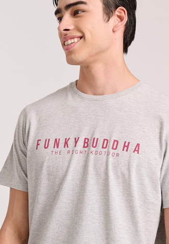 FUNKY BUDDHA-Aνδρικό T-shirt  FUNKY BUDDHA FBM009-010-04 γκρι