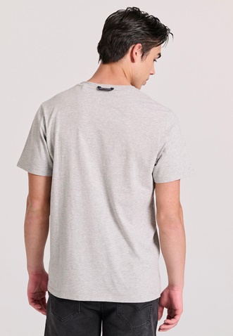 FUNKY BUDDHA-Aνδρικό T-shirt  FUNKY BUDDHA FBM009-010-04 γκρι