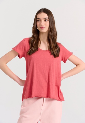 FUNKY BUDDHA-Γυναικείο t-shirt FUNKY BUDDHA FBL009-101-04 κόκκινο