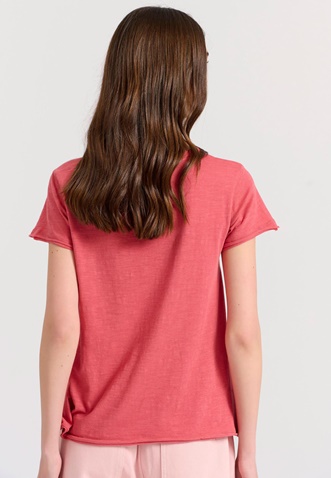 FUNKY BUDDHA-Γυναικείο t-shirt FUNKY BUDDHA FBL009-101-04 κόκκινο