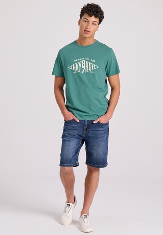 FUNKY BUDDHA-Ανδρικό t-shirt FUNKY BUDDHA FBM009-098-04 πράσινο