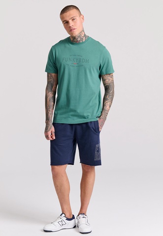 FUNKY BUDDHA-Ανδρικό t-shirt FUNKY BUDDHA FBM009-094-04 πράσινο
