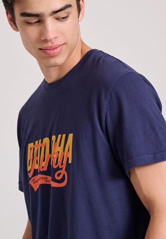 FUNKY BUDDHA-Ανδρικό t-shirt FUNKY BUDDHA FBM009-040-04 μπλε 