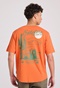 FUNKY BUDDHA-Ανδρικό t-shirt FUNKY BUDDHA FBM009-039-04 πορτοκαλί