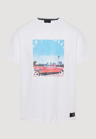 FUNKY BUDDHA-Ανδρικό t-shirt FUNKY BUDDHA λευκό 