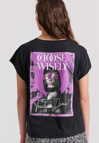 FUNKY BUDDHA-Γυναικείο t-shirt FUNKY BUDDHA FBL009-111-04 μαύρο