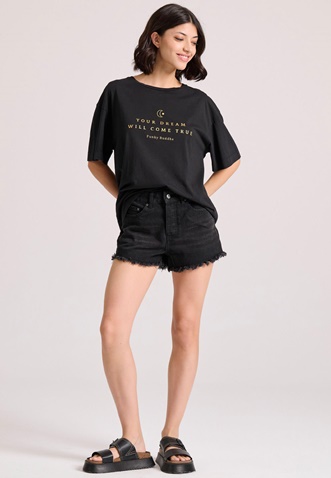 FUNKY BUDDHA-Γυναικείο t-shirt FUNKY BUDDHA FBL009-167-04 μαύρο 