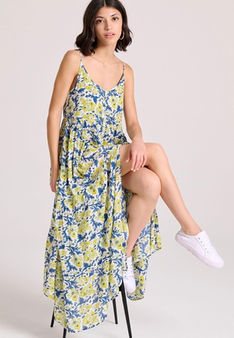 FUNKY BUDDHA-Γυναικείο maxi φόρεμα FUNKY BUDDHA FBL009-123-13 εμπριμέ
