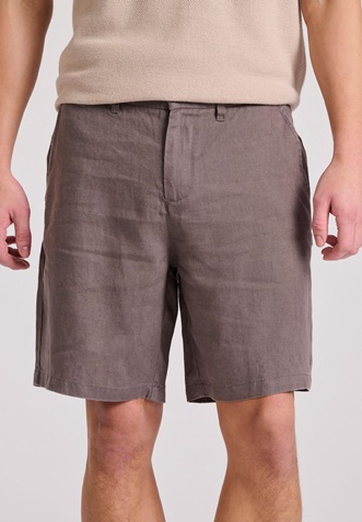 FUNKY BUDDHA-Ανδρική λινή chino βερμούδα FUNKY BUDDHA  FBM009-009-03 καφέ 