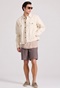 FUNKY BUDDHA-Ανδρική λινή chino βερμούδα FUNKY BUDDHA  FBM009-009-03 καφέ 