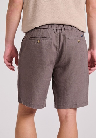 FUNKY BUDDHA-Ανδρική λινή chino βερμούδα FUNKY BUDDHA  FBM009-009-03 καφέ 
