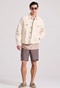 FUNKY BUDDHA-Ανδρική λινή chino βερμούδα FUNKY BUDDHA  FBM009-009-03 καφέ 