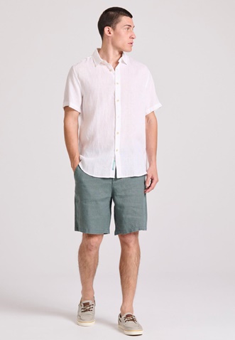 FUNKY BUDDHA-Ανδρική λινή chino βερμούδα FUNKY BUDDHA  FBM009-009-03  πράσινη 