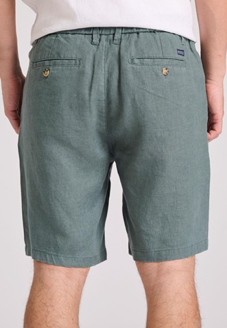 FUNKY BUDDHA-Ανδρική λινή chino βερμούδα FUNKY BUDDHA  FBM009-009-03  πράσινη 
