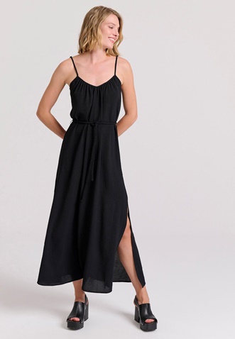 FUNKY BUDDHA-Γυναικείο maxi φόρεμα FUNKY BUDDHA FBL009-127-13 μαύρο