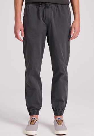 FUNKY BUDDHA-Ανδρικό chino παντελόνι FUNKY BUDDHA Garment dyed FBM009-013-02 γκρι