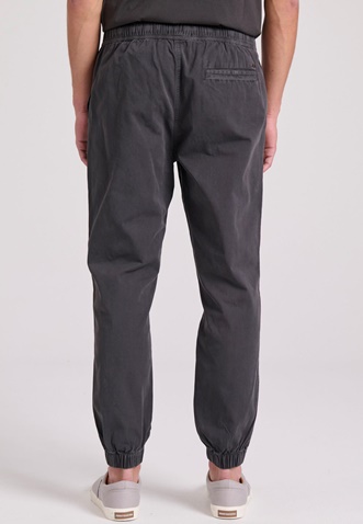 FUNKY BUDDHA-Ανδρικό chino παντελόνι FUNKY BUDDHA Garment dyed FBM009-013-02 γκρι