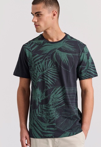 FUNKY BUDDHA-Ανδρικό t-shirt FUNKY BUDDHA FBM009-315-04 μαύρο πράσινο