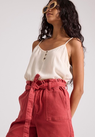 FUNKY BUDDHA-Γυναικείο τζιν σορτς FUNKY BUDDHA FBL009-164-03 κόκκινο