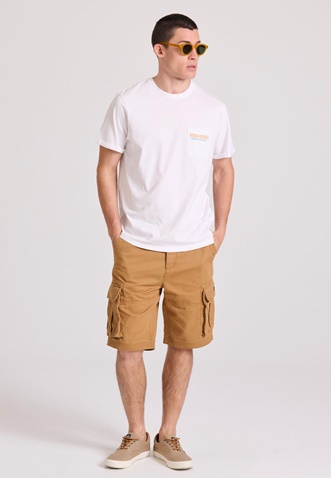 FUNKY BUDDHA-Ανδρική cargo βερμούδα FUNKY BUDDHA FBM009-031-03 καφέ 