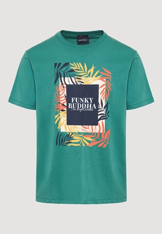 FUNKY BUDDHA-Ανδρικό t-shirt FUNKY BUDDHA FBM009-068-04 πράσινο