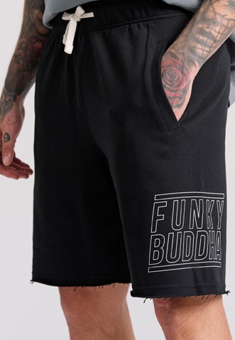 FUNKY BUDDHA-Ανδρική αθλητική βερμούδα FUNKY BUDDHA FBM009-051-03 μαύρη 
