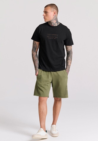 FUNKY BUDDHA-Ανδρική αθλητική βερμούδα FUNKY BUDDHA FBM009-051-03 λαδί