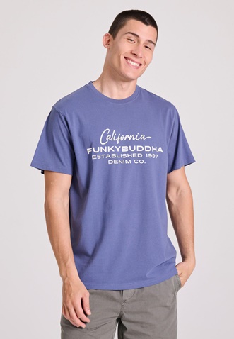 FUNKY BUDDHA-Aνδρκό T-shirt FUNKY BUDDHA FBM009-017-04 μοβ
