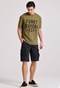 FUNKY BUDDHA-Ανδρικό t-shirt FUNKY BUDDHA FBM009-099-04 λαδί 