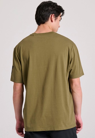 FUNKY BUDDHA-Ανδρικό t-shirt FUNKY BUDDHA FBM009-099-04 λαδί 