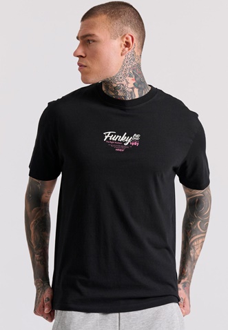 FUNKY BUDDHA-Aνδρικό t-shirt FUNKY BUDDHA FBM009-035-04 μαύρο