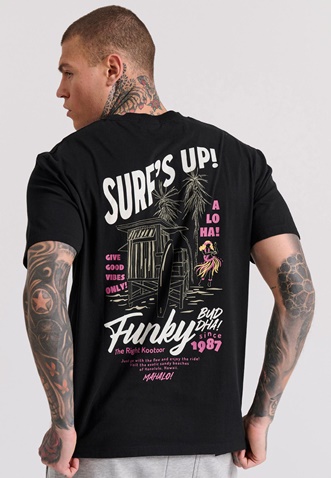 FUNKY BUDDHA-Aνδρικό t-shirt FUNKY BUDDHA FBM009-035-04 μαύρο