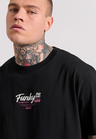 FUNKY BUDDHA-Aνδρικό t-shirt FUNKY BUDDHA FBM009-035-04 μαύρο