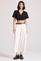 FUNKY BUDDHA-Γυναικεία cropped παντελόνα FUNKY BUDDHA FBL009-119-02 λευκή