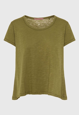 FUNKY BUDDHA-Γυναικείο t-shirt FUNKY BUDDHA FBL009-101-04 λαδί