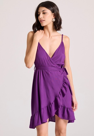 FUNKY BUDDHA-Γυναικείο mini φόρεμα FUNKY BUDDHA FBL009-103-13 μοβ 