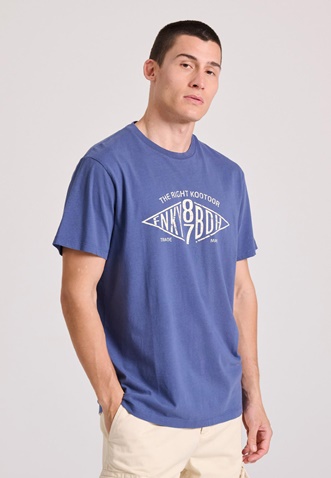 FUNKY BUDDHA-Ανδρικό t-shirt FUNKY BUDDHA FBM009-098-04 μπλε