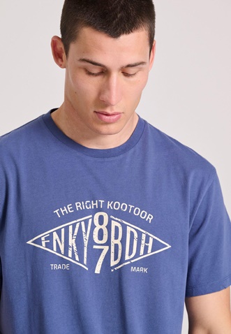 FUNKY BUDDHA-Ανδρικό t-shirt FUNKY BUDDHA FBM009-098-04 μπλε