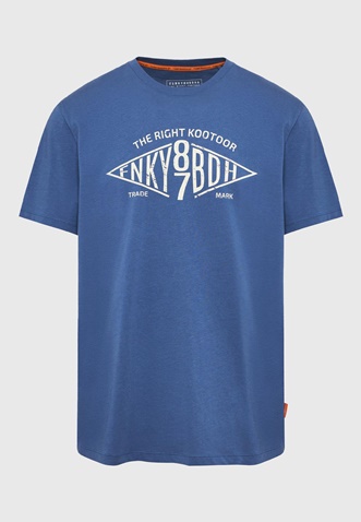 FUNKY BUDDHA-Ανδρικό t-shirt FUNKY BUDDHA FBM009-098-04 μπλε