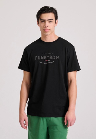 FUNKY BUDDHA-Ανδρικό t-shirt FUNKY BUDDHA  FBM009-094-04 μαύρο 