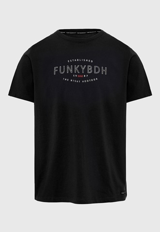 FUNKY BUDDHA-Ανδρικό t-shirt FUNKY BUDDHA  FBM009-094-04 μαύρο 
