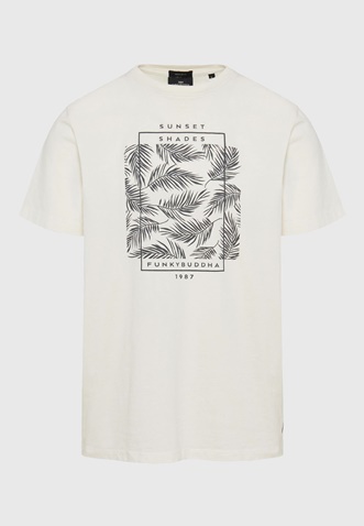 FUNKY BUDDHA-Ανδρικό t-shirt FUNKY BUDDHA FBM009-065-04 λευκό