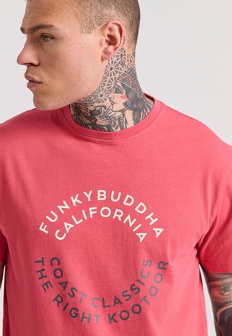 FUNKY BUDDHA-Ανδρικό t-shirt FUNKY BUDDHA FBM009-089-04 κόκκινο