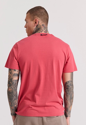 FUNKY BUDDHA-Ανδρικό t-shirt FUNKY BUDDHA FBM009-089-04 κόκκινο