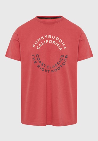 FUNKY BUDDHA-Ανδρικό t-shirt FUNKY BUDDHA FBM009-089-04 κόκκινο