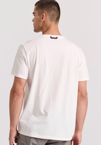 FUNKY BUDDHA-Ανδρικό t-shirt FUNKY BUDDHA FBM009-089-04 λευκό 