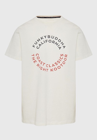 FUNKY BUDDHA-Ανδρικό t-shirt FUNKY BUDDHA FBM009-089-04 λευκό 