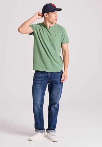 FUNKY BUDDHA-Ανδρικο t-shirt FUNKY BUDDHA FBM009-004-04 The essentials πράσινο